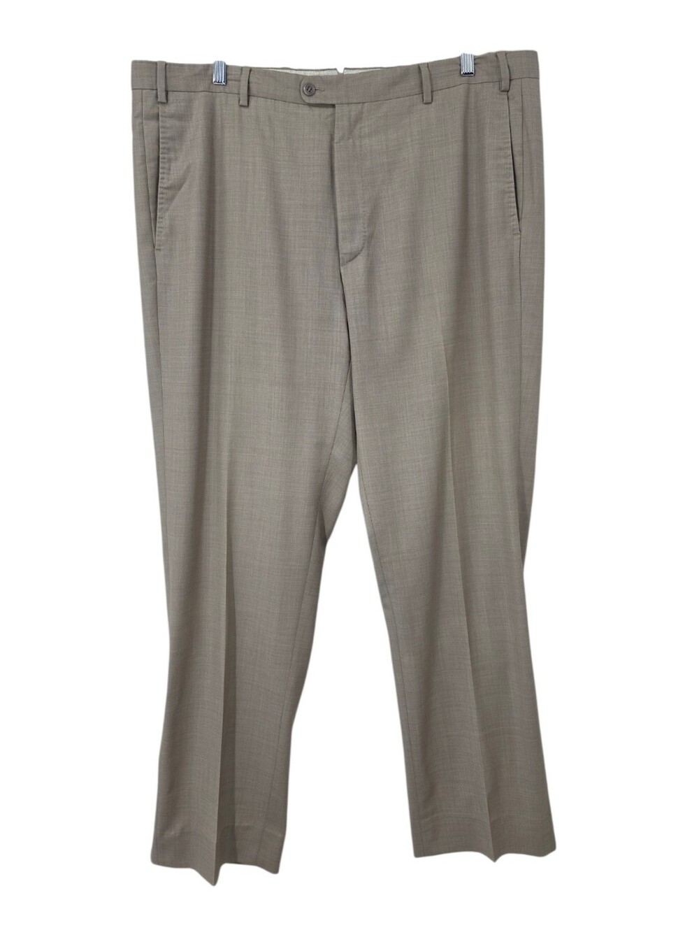 Zanella Loro Piana Italian Wool Super 130's Flat Front Dress Pants Tanish Taupe